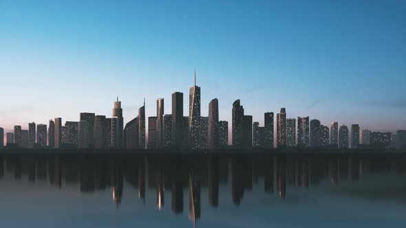 City skyline with skyscrapers