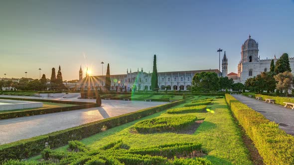 Mosteiro Dos Jeronimos Timelapse Located in the Belem District of Lisbon Portugal