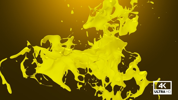 Abstract Yellow Paint Splash V4