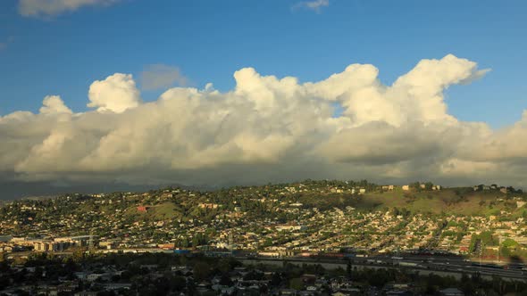 Time lapse of beautiful clouds over the Elysian Valley in Los Angeles