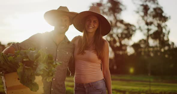 Portrait of happy farming couple