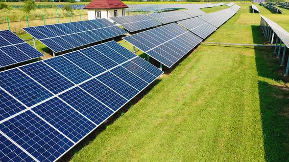 solar energy panels on the natural background