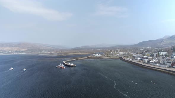 Fort William City in Scotland Seen from the Air