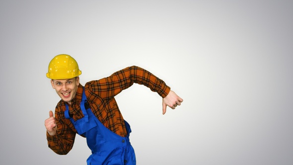 Construction worker willing to work ready to work He claps