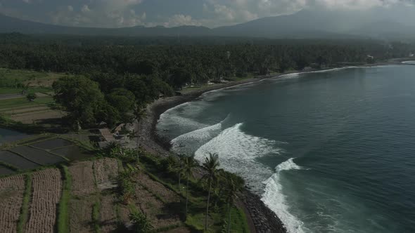 Aerial View Of Mount Agung In Bali, Indonesia. Wonderful Mountain Landscape.