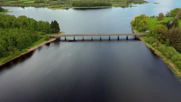 Aerial drone view over  Irish Landscape