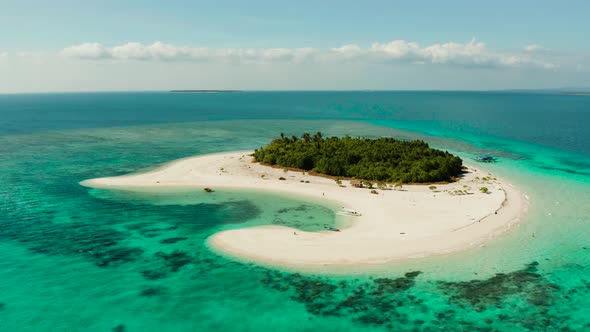 Tropical Island with Sandy Beach. Balabac, Palawan, Philippines alt