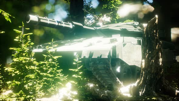 Old Rusty Tank in the Forest alt