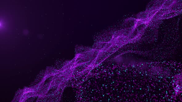 Colorful Action Explosion Particles on Dark Area Background