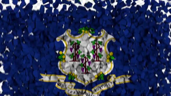 Connecticut State Flag Breaking Rocks Transition