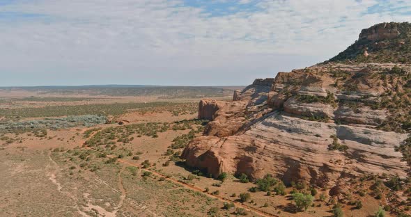 Panorama aerial view a scene of mountain desert landscape in Canyon Arizona