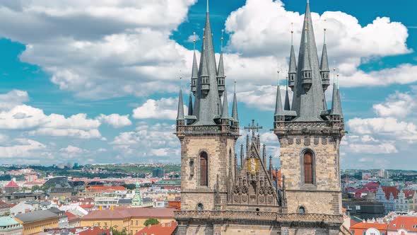 Church of Our Lady Before Tyn Timelapse in Prague Czech Republic