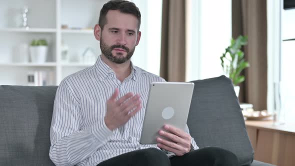 Professional Young Businessman Doing Video Call on Laptop 