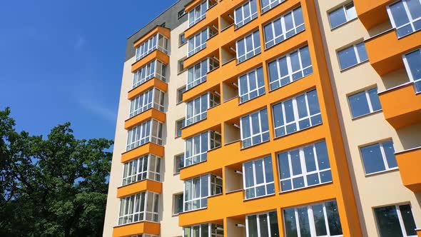 Aerial view of new house city multi-story apartment building