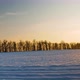 A field in white snow with a sunset on the horizon - VideoHive Item for Sale