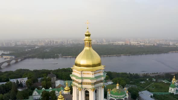 Magical Aerial View of the Kiev Pechersk Lavra Monastery