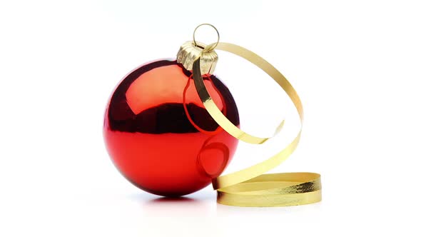 Red Shiny Christmas Bauble Looping