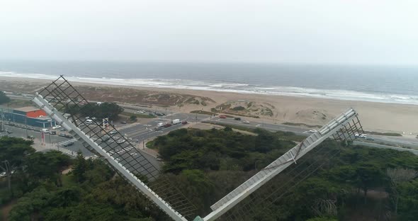 Aerial View of windmill Ocean Beach San Francisco