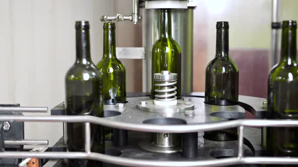 Bottling Machine in Industrial Wine Cellar