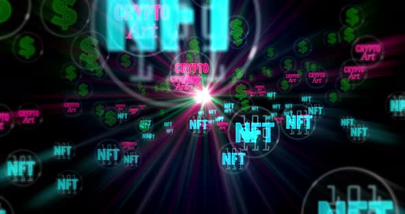 NFT Crypto Art symbols seamless loop