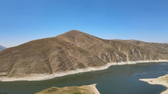 landscape of lake and mountains in nature