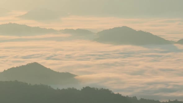 Fog Mountain Landscape
