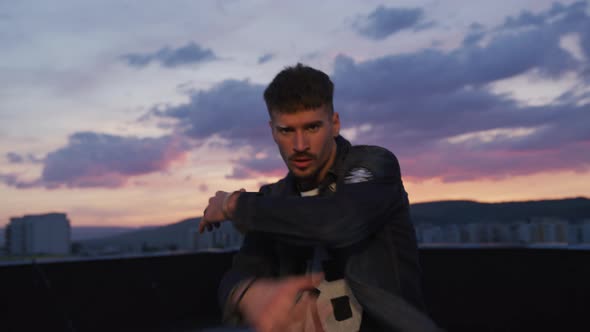 Young man dancing