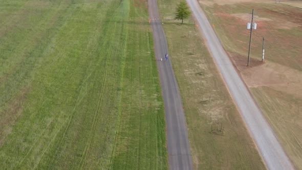 Man and dog running race together