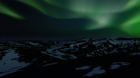 Mountain Northern Lights Slow Ambient Background