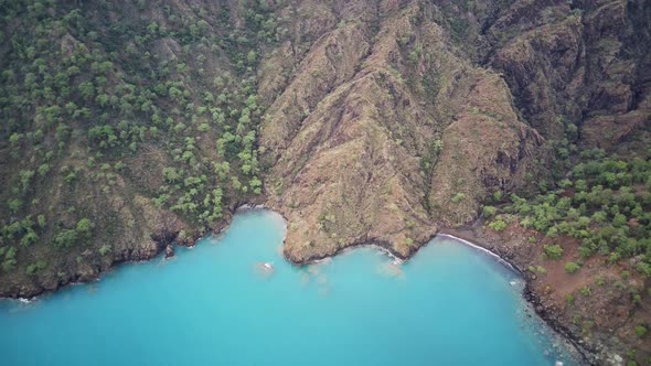 Drone view on the natural park among tracking path:"likya yolu" in South Turkey