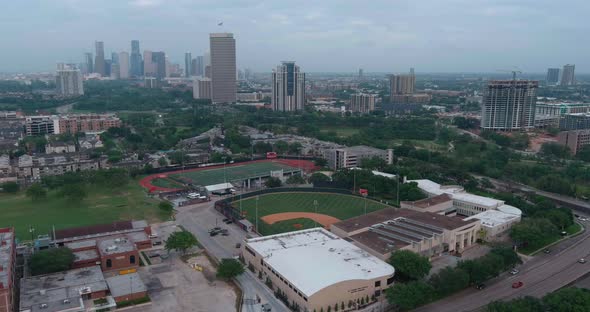 Aerial of city of Houston landscape