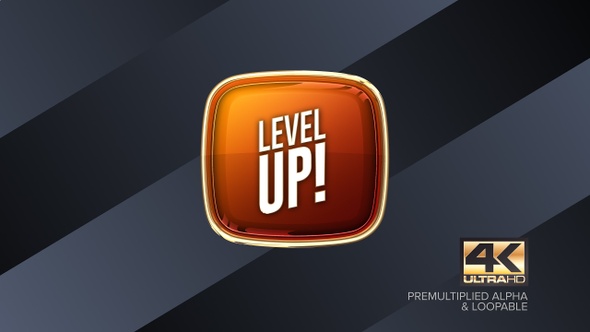 Level Up Rotating Sign 4K