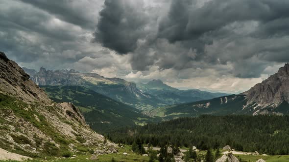 Clouds Move Over the Dolomites