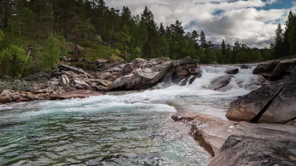 rapids waterfall lake water norway nature timelapse