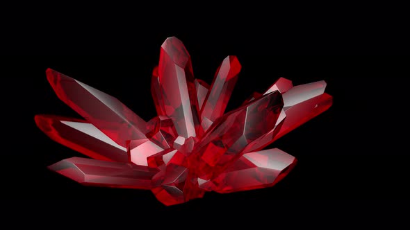 Formation of a red precious ruby crystal.