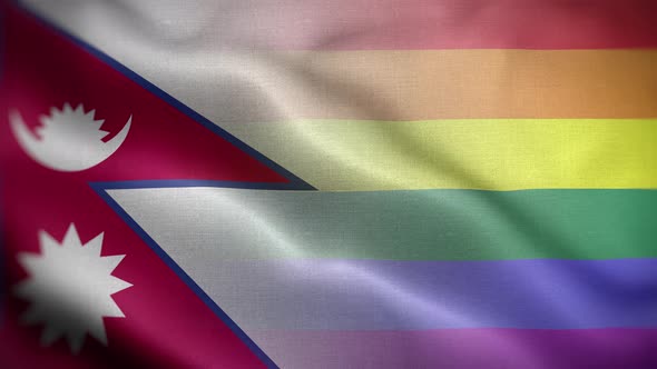 LGBT Nepal Flag Loop Background 4K