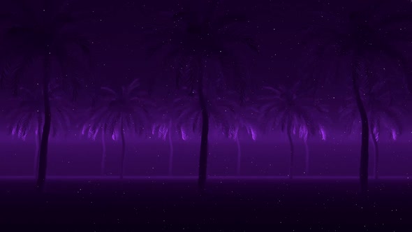 Neon Palm Trees Background