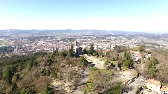 Aerial View Sanctuary of Penha. Guimarães, Portugal