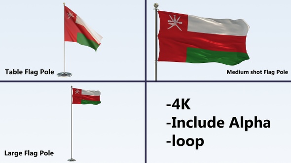 Oman Flag Pole Pack 4k-Loop