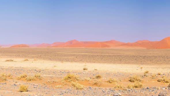 Panorama on colorful sand dunes and scenic landscape in the Namib desert, Namibia, Africa