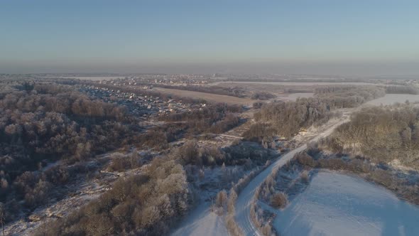 Winter Landscape in Countryside