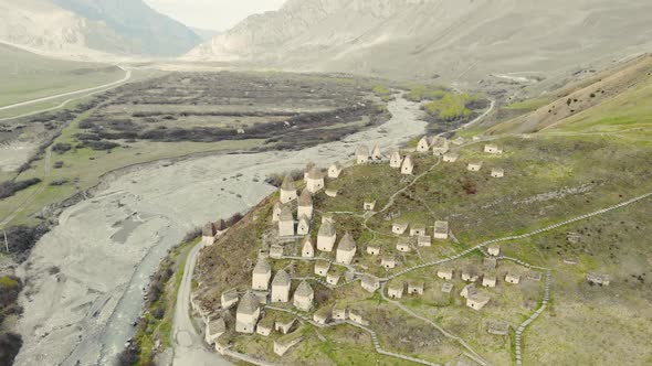 Aerial View of City of Dead North Ossetia