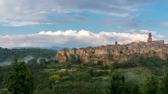 Time Lapse of Pitigliano old town in Italy