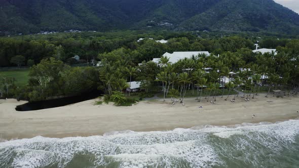 6450 Aerial, Beautiful View On A Beach Of Palm Cove, Cairns In Queensland, Australia