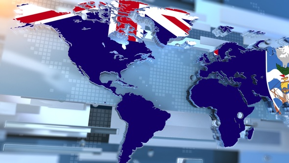 Falkland Islands Flag Inside The Shape Of World Map Transition alt
