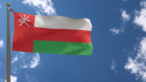 Oman Flag On Flagpole