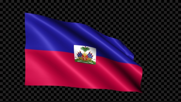 Haiti Flag Blowing In The Wind