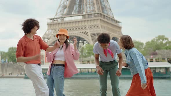 Group of teens in Paris