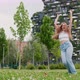 Young caucasian woman outdoor feeling free and having fun dancing with energy - VideoHive Item for Sale