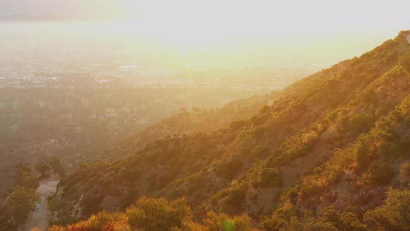 A man going for his morning workout in the hills above Hollywood